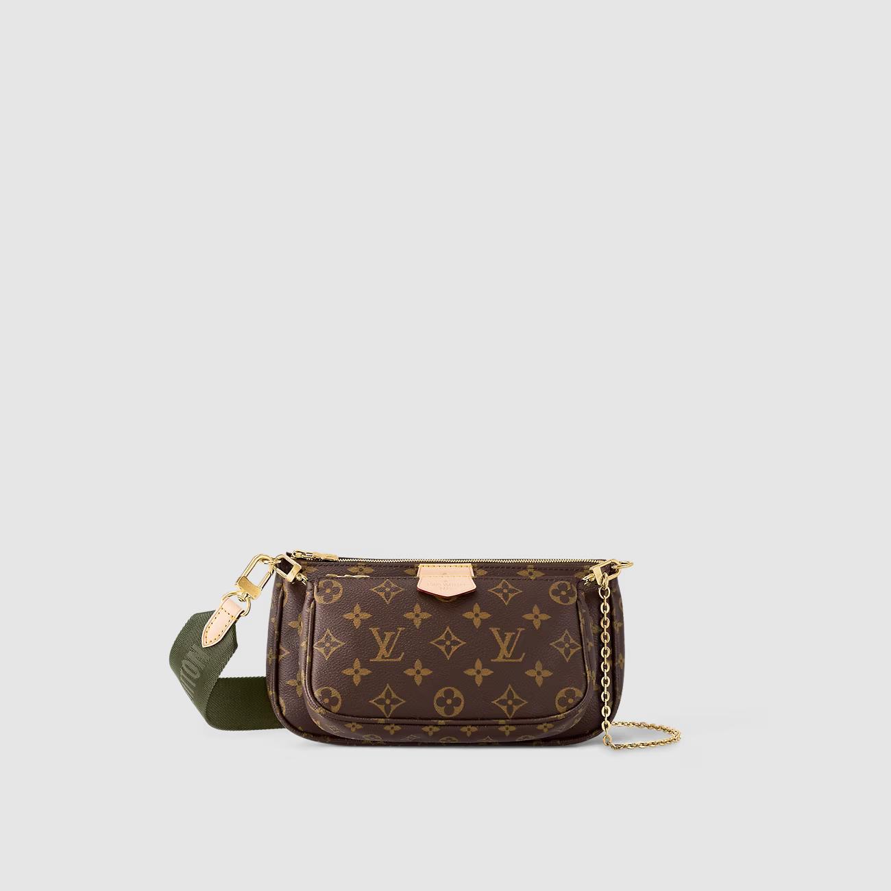 Túi Louis Vuitton Multi Pochette Accessoires Nữ Monogram Xanh Khaki